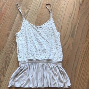 Express camisole peplum top with lace detail